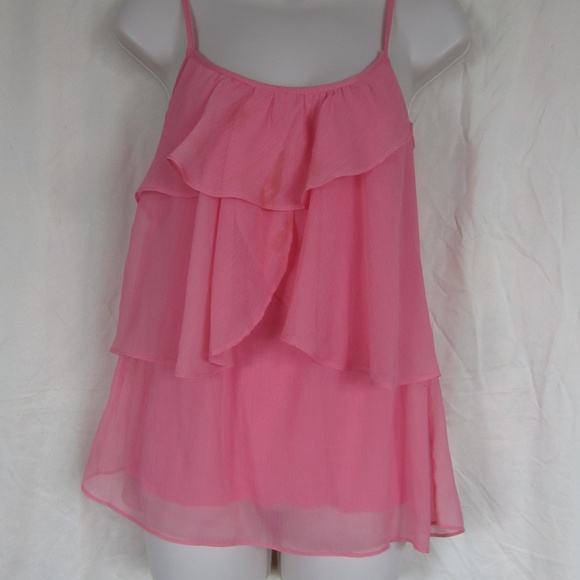 NY&Company Tops - Pink Ruffle spaghetti strap blouse NY&Company, SM
